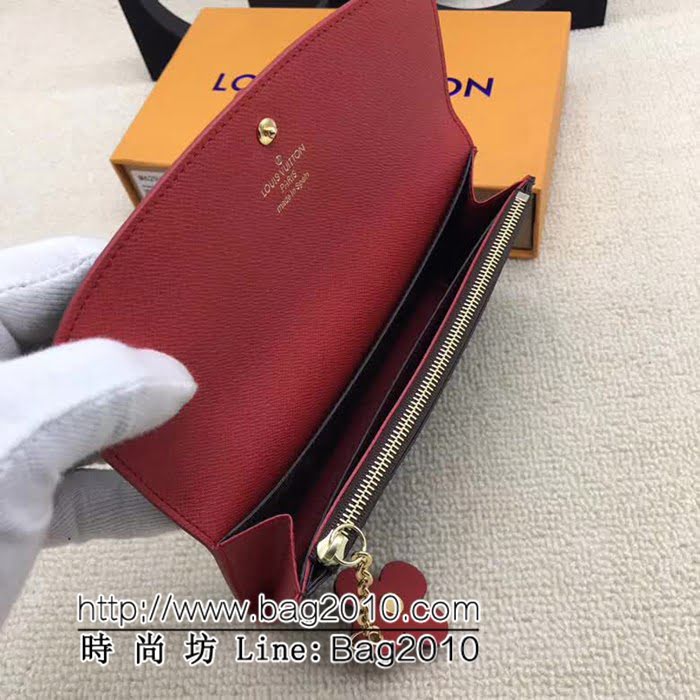 路易威登LV頂級原單 M62941大紅頂級原單 Emilie錢夾 信封式構造 ZY1027